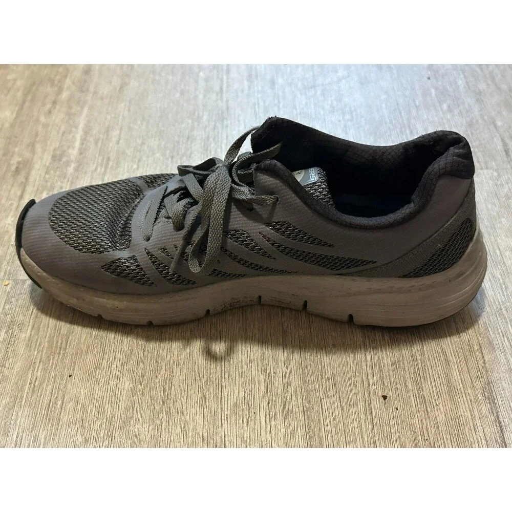 Skechers Arch Fit Mens Grey Mesh Athletic Walking Shoes Size 9